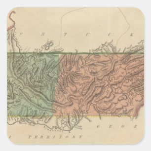 Tennessee 2 quadratischer aufkleber