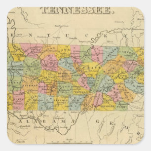 Tennessee 3 quadratischer aufkleber