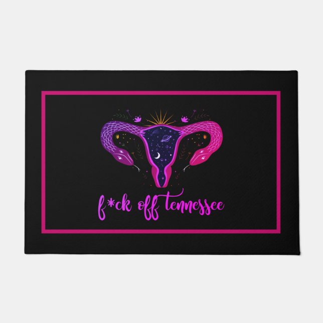 Tennessee Abortion Ban Celestial Uterus Protest Fußmatte (Vorderseite)