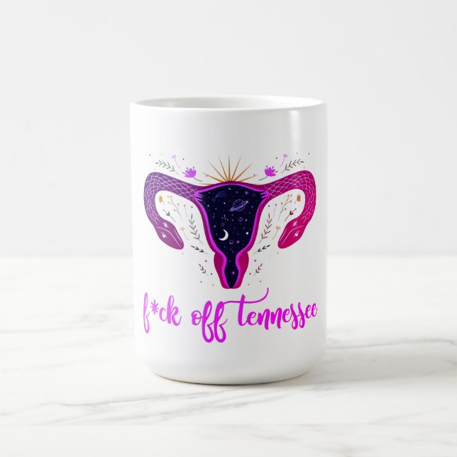 Tennessee Abortion Ban Celestial Uterus Protest Kaffeetasse (Mittel)