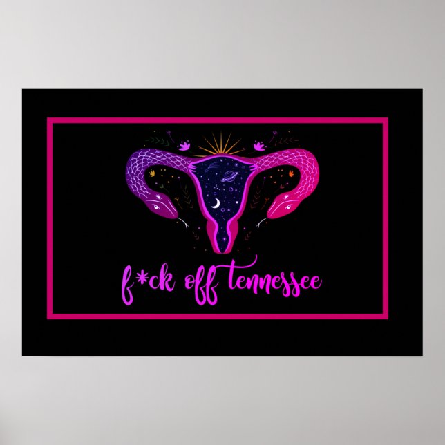 Tennessee Abortion Ban Celestial Uterus Protest Poster (Vorne)