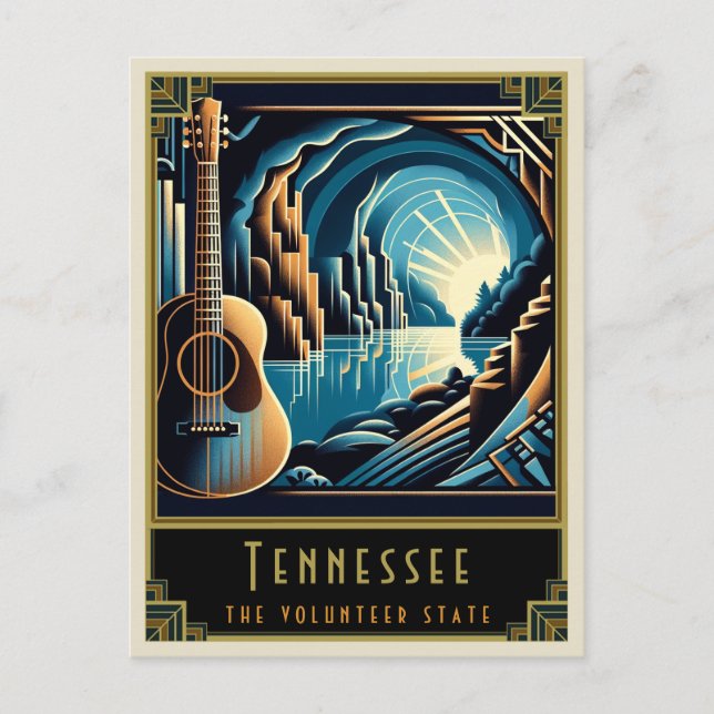 Tennessee | Art Deco Postkarte (Vorderseite)