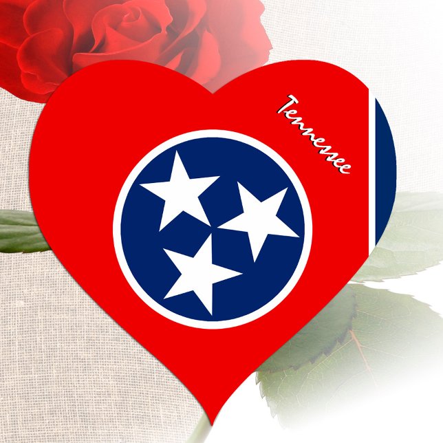 Tennessee-Aufkleber, Herz, Patriotische Tennessee- Herz-Aufkleber (Von Creator hochgeladen)