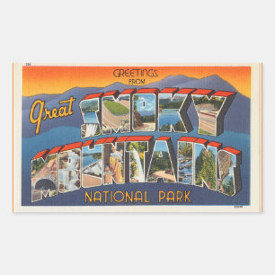 Tennessee, Bogen mit 4 Smoky Mtn. Nat. Pk. Aufkleb Rechteckiger Aufkleber