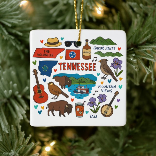 Tennessee Custom Family Trip Weihnachten bewahren Keramikornament (Baum)