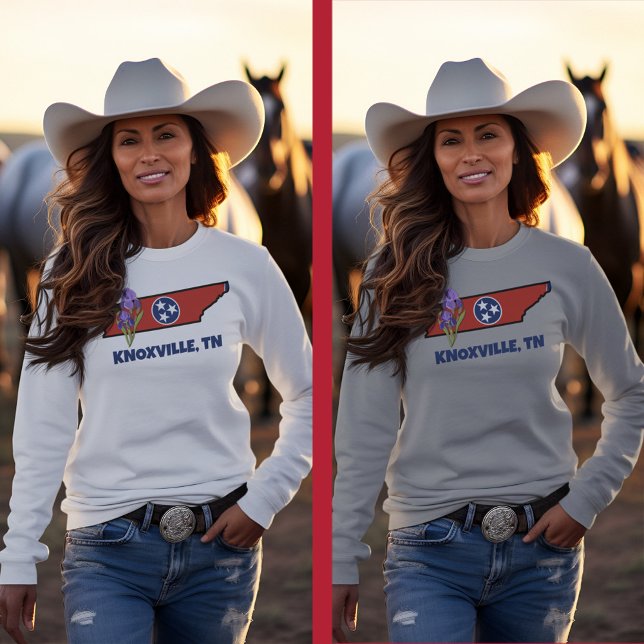 Tennessee Flag & Blume Lila Iris-Eigener Text Sweatshirt (Von Creator hochgeladen)