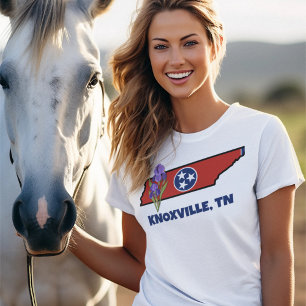 Tennessee Flag & Blume Lila Iris-Eigener Text T-Shirt
