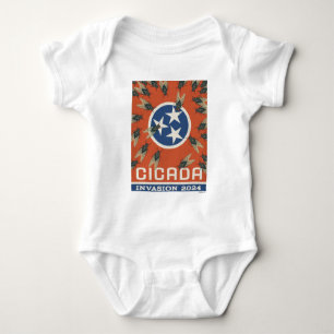 Tennessee Flag Cicada Invasion Baby Strampler