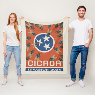 Tennessee Flag Cicada Invasion Fleecedecke