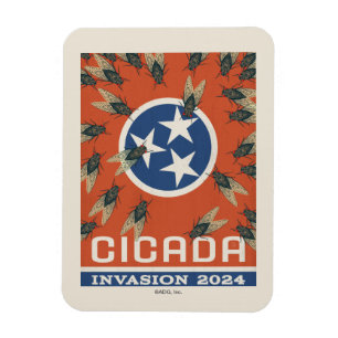 Tennessee Flag Cicada Invasion Magnet