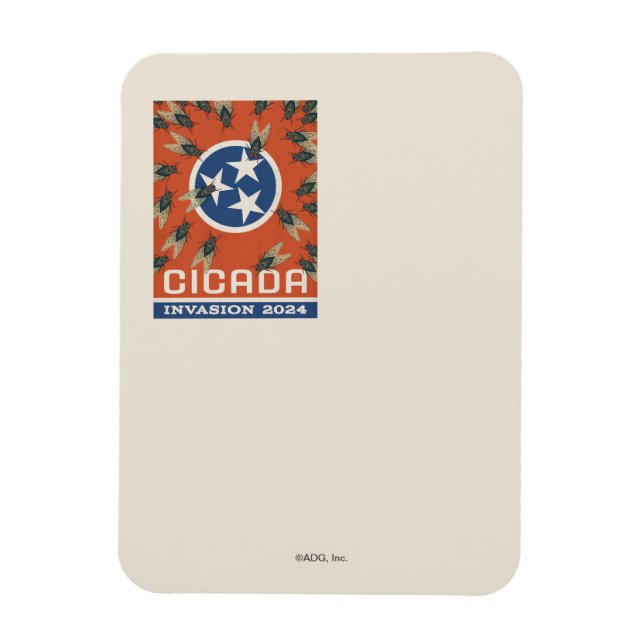 Tennessee Flag Cicada Invasion Magnet (Vertikal)