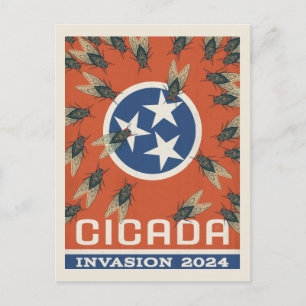 Tennessee Flag Cicada Invasion Postkarte