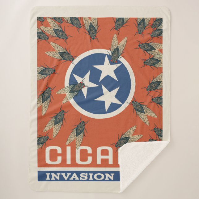 Tennessee Flag Cicada Invasion Sherpadecke (Vorderseite)