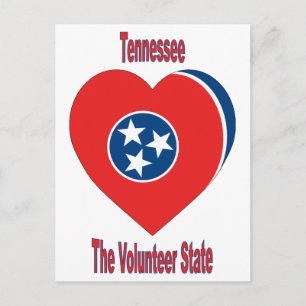 Tennessee Flag Herz Postkarte