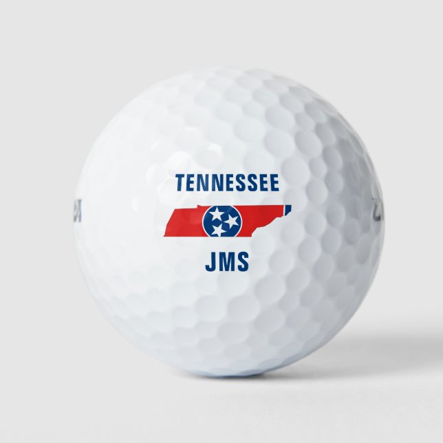 Tennessee Flag Karte Monogramm Golfball (Vorderseite)