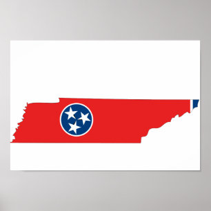 Tennessee-Flag-Karte Poster