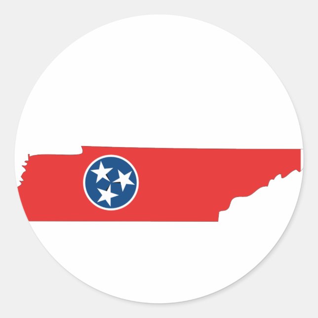 Tennessee-Flag-Karte Runder Aufkleber (Vorderseite)