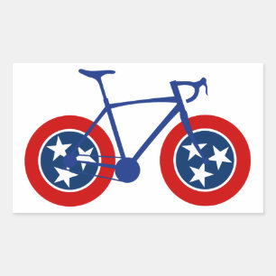 Tennessee Flag Radfahren Rechteckiger Aufkleber