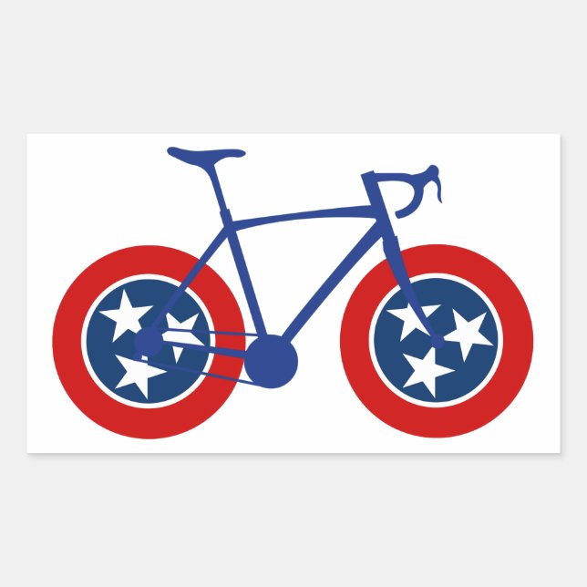 Tennessee Flag Radfahren Rechteckiger Aufkleber (Vorderseite)
