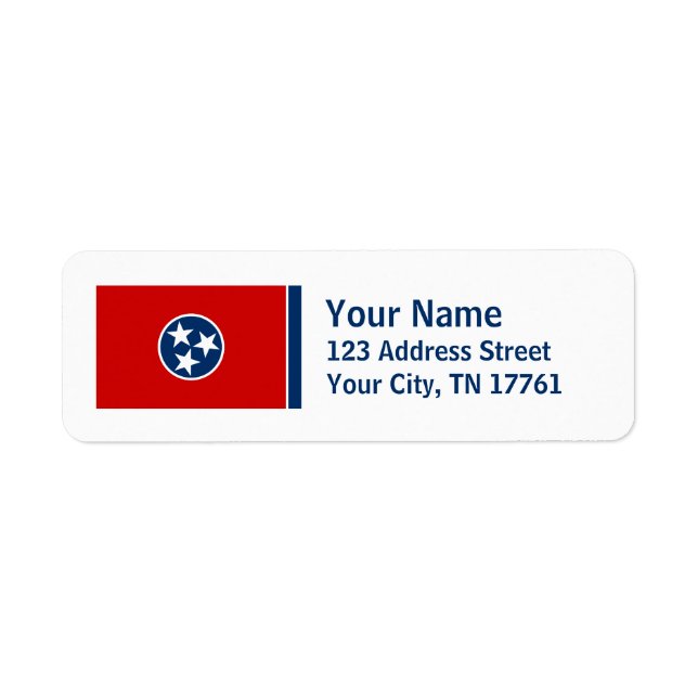 Tennessee Flag Rücksendeadressen-Aufkleber (Vorne)