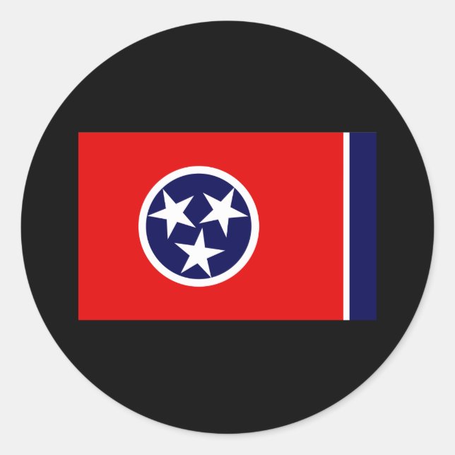 TENNESSEE FLAG RUNDER AUFKLEBER (Vorderseite)