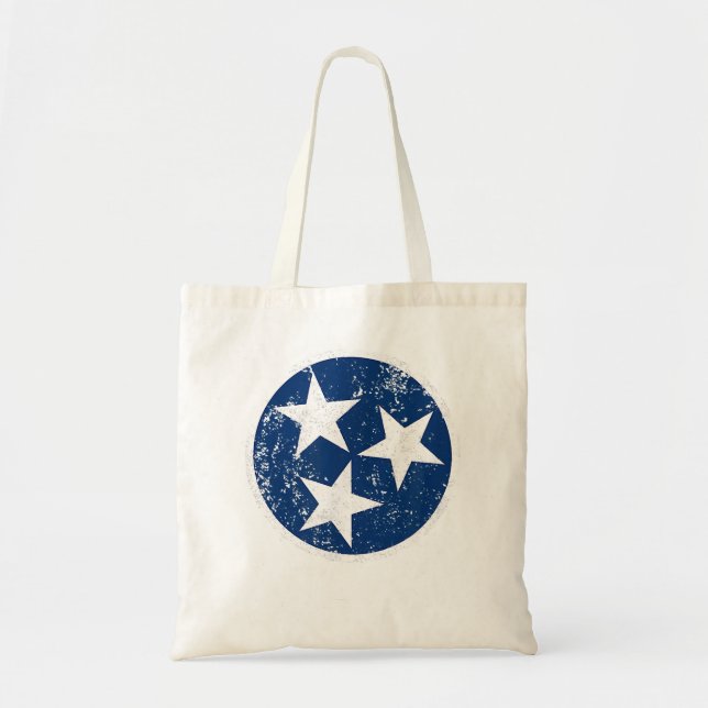Tennessee Flag Star Logo Freiwilliger Staat Nashvi Tragetasche (Vorne)