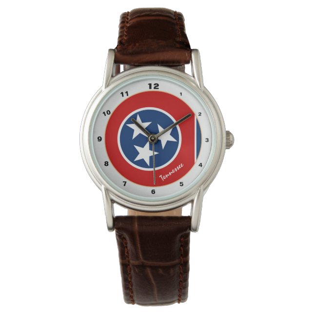 Tennessee Flag & Tennessee fashion USA /design Armbanduhr (Vorderseite)