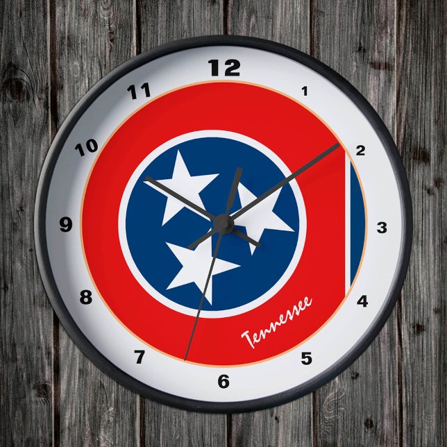Tennessee Flag & Tennessee mode /design USA Runde Wanduhr (Von Creator hochgeladen)