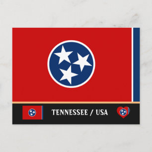 Tennessee Flag & Tennessee Staat USA/Amerika Postkarte