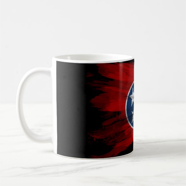Tennessee-Flagge Pinselstrich, Tennessee-Flagge Kaffeetasse (Links)