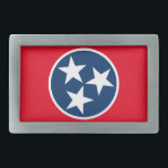 Tennessee-Flagge Rechteckige Gürtelschnalle<br><div class="desc">Das Tristar-Emblem auf der Tennessee-Staatsflagge.</div>