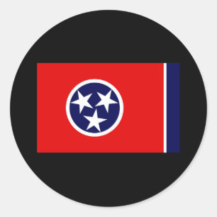 TENNESSEE-FLAGGE RUNDER AUFKLEBER