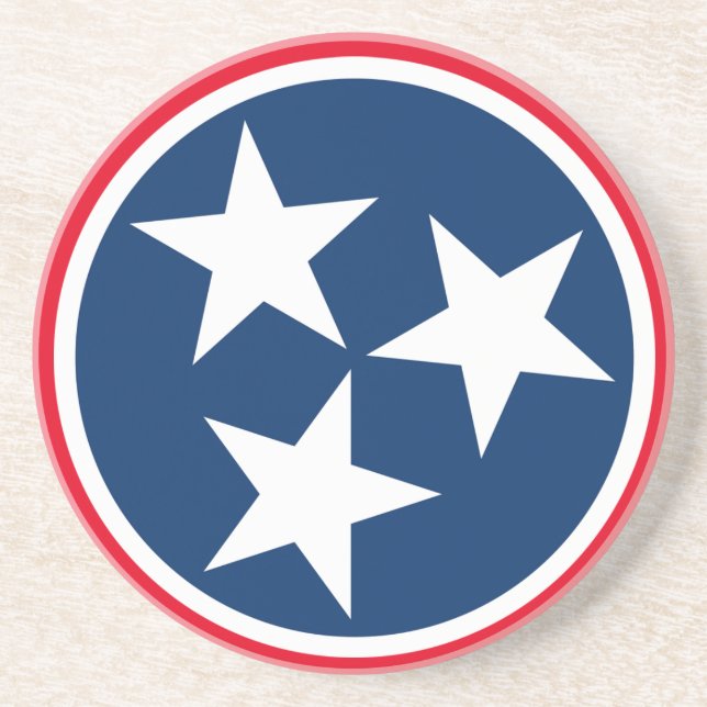 Tennessee-Flagge Sandstein Untersetzer (Vorne)