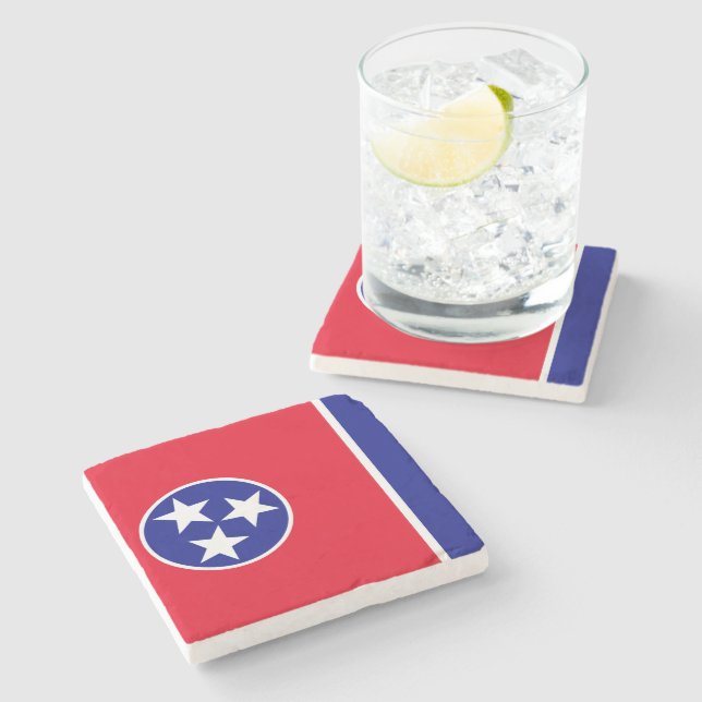 Tennessee-Flagge Steinuntersetzer (Seitenansicht)