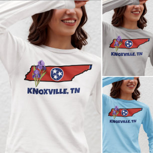 Tennessee-Flagge und -Blume Violette Schwertlilie T-Shirt