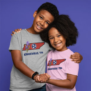 Tennessee-Flagge und -Blume Violette Schwertlilie T-Shirt