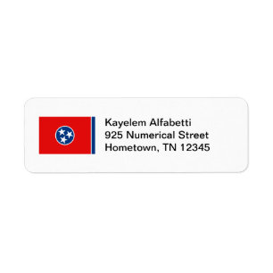Tennessee-Flaggen-Rücksendeadresse-Aufkleber