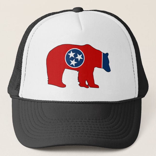Tennessee-Flaggenbär Truckerkappe (Vorderseite)