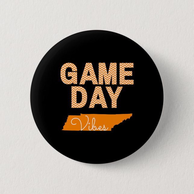 Tennessee Football Game Day Vibes Fall Tailgate Button (Vorderseite)