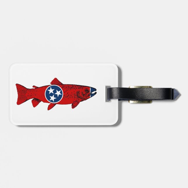 Tennessee Forellenfischen Gepäckanhänger (Rückseite horizontal)