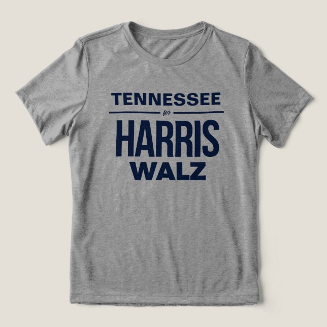 Tennessee für Harris Walz Tri-Blend Shirt (Design Vorderseite)