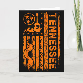 Tennessee Gitarre Berge Flagge , Vintage State Sto Karte