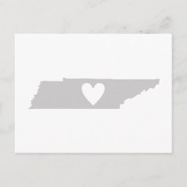 Tennessee Grau Staat Karte Form mit Herz Cutout