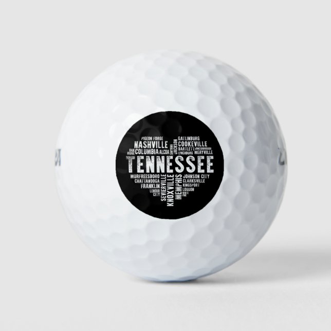Tennessee Heart Liebe Knoxville Nashville Memphis Golfball (Vorderseite)