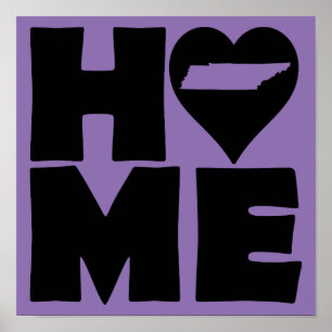 Tennessee Home Heart State Poster Schild