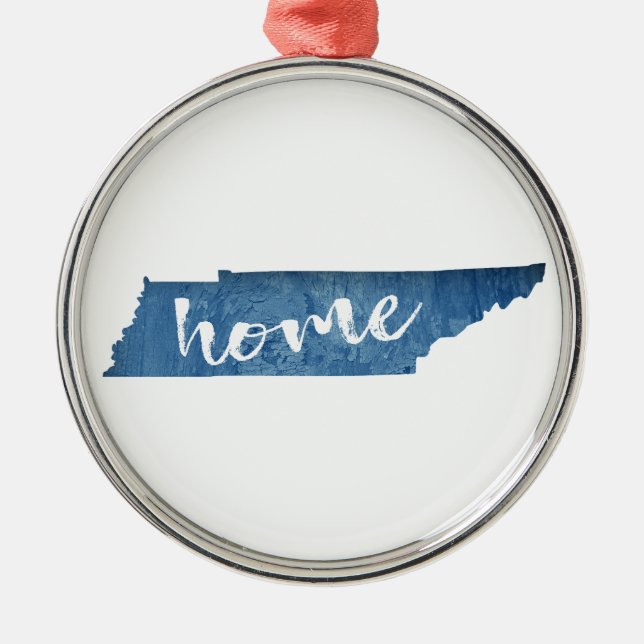 Tennessee Home Wood Grain Ornament Aus Metall (Vorne)