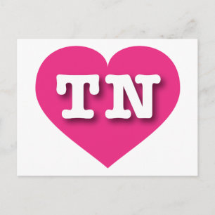 Tennessee Hot Pink Heart - I Liebe TN Postkarte