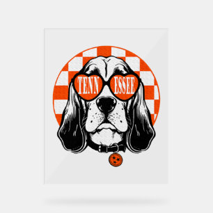 Tennessee Hound Orange White Rocky Top TN Dog Acrylschild