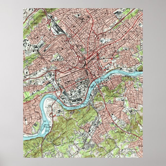 Tennessee-Karte von Knoxville (1978) Poster (Vorne)