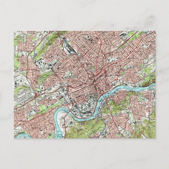 Tennessee-Karte von Knoxville (1978) Postkarte (Vorderseite)